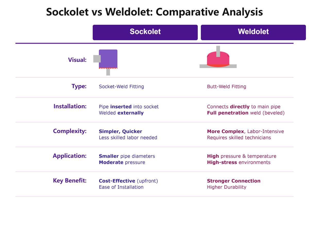 Confronto completo Sockolet vs Weldolet per applicazioni industriali