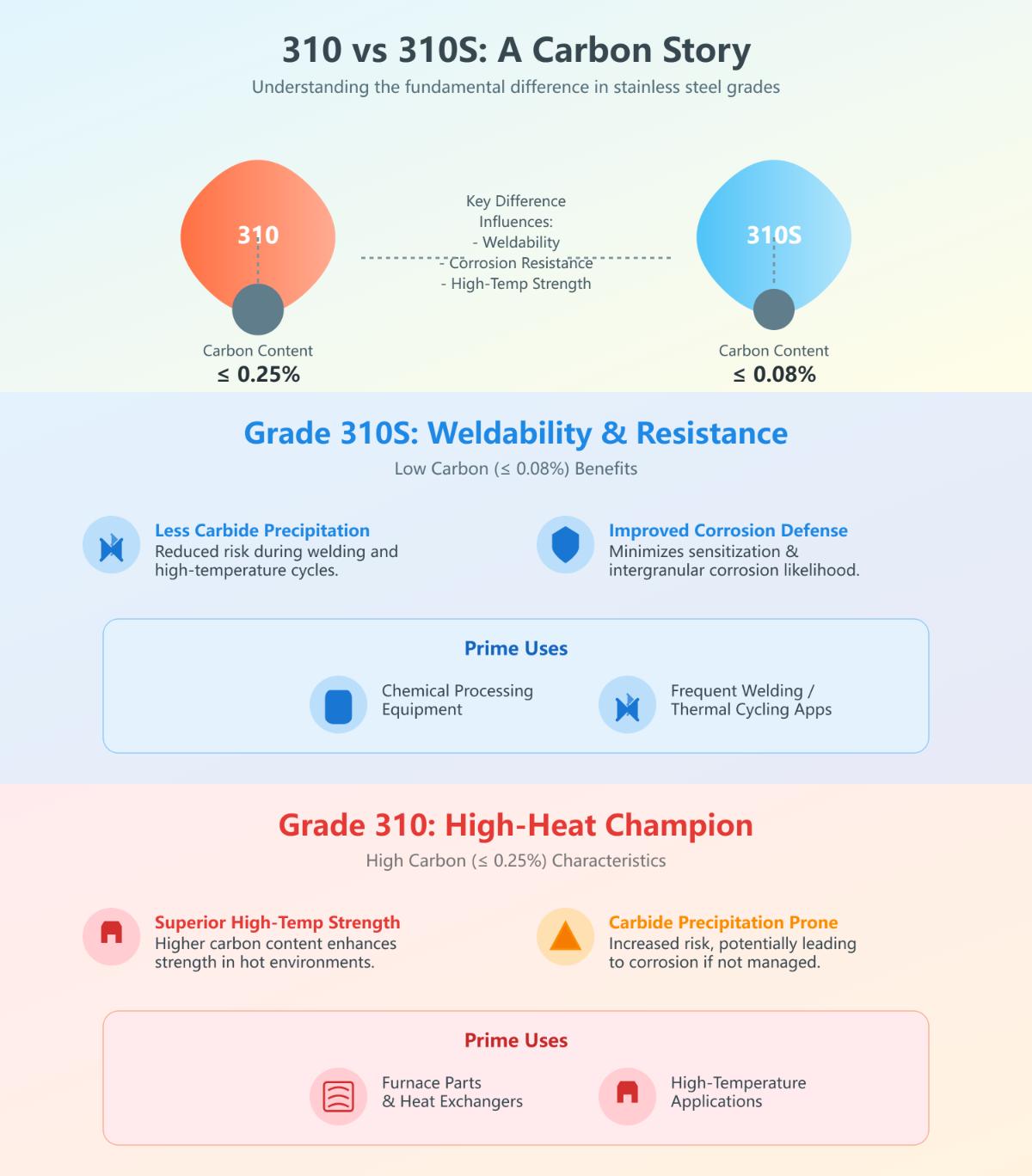 Stainless Steel 310 vs 310S Comprehensive Comparison