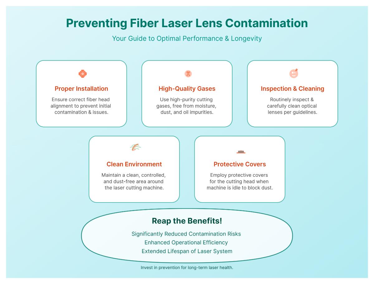 Come risolvere i problemi di contaminazione della lente della testa di taglio laser in fibra